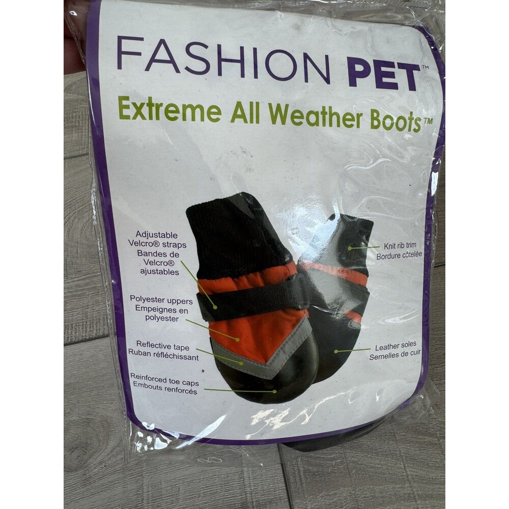 Dog Boots Fashion Pet Extreme All Weather  Leather Soles X-Large Red/Black XL